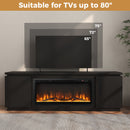 Fireplace TV Stand for TVs up to 80 Inch with 3 Adjustable Shelves