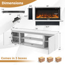 Fireplace TV Stand for TVs up to 80 Inch with 3 Adjustable Shelves