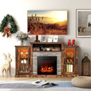 Fireplace TV Stand with 16-Color Led Lights for TVs up to 65 Inch by LJGDeals