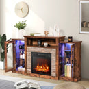 Fireplace TV Stand with 16-Color Led Lights for TVs up to 65 Inch by LJGDeals