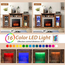 Fireplace TV Stand with 16-Color Led Lights for TVs up to 65 Inch by LJGDeals