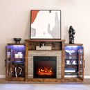 Fireplace TV Stand with 16-Color Led Lights for TVs up to 65 Inch by LJGDeals
