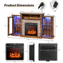 Fireplace TV Stand with 16-Color Led Lights for TVs up to 65 Inch-Brown