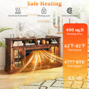 Fireplace TV Stand with Remote Controls and Thermostat for TVs Up to 50 Inch-Rustic Brown