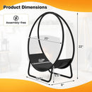 Firewood Log Hoop 20 Inch Round Heavy-duty Metal Curved Log Rack with Stand by LJGDeals