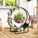 Firewood Log Hoop 20 Inch Round Heavy-duty Metal Curved Log Rack with Stand by LJGDeals