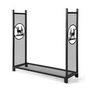 4 Feet Firewood Rack Stand with Mesh Sides by LJGDeals
