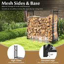 4 Feet Firewood Rack Stand with Mesh Sides by LJGDeals