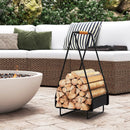 Firewood Storage Rack Heavy-duty Metal Log Holder with Handle and Square Rack by LJGDeals