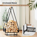Firewood Storage Rack Heavy-duty Metal Log Holder with Handle and Square Rack by LJGDeals