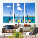 Fishing Roads on Boat Canvas Wall Art Print Ocean Seascape