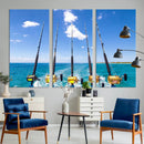 Fishing Roads on Boat Canvas Wall Art Print Ocean Seascape