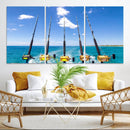 Fishing Roads on Boat Canvas Wall Art Print Ocean Seascape