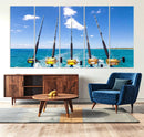Fishing Roads on Boat Canvas Wall Art Print Ocean Seascape