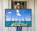 Fishing Roads on Boat Canvas Wall Art Print Ocean Seascape