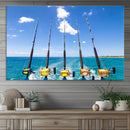 Fishing Roads on Boat Canvas Wall Art Print Ocean Seascape