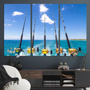 Fishing Roads on Boat Canvas Wall Art Print Ocean Seascape
