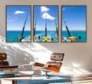 Fishing Roads on Boat Canvas Wall Art Print Ocean Seascape