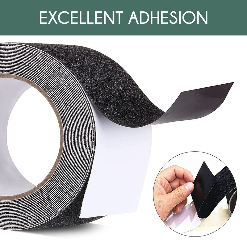 Non-Slip Grip Tape - Waterproof Non-Skid Adhesive Tape For Stairs - 4"X35' Roll, Black