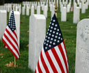 U.S. Cemetery Flag – 12" x 18" with Wood Staff & Gold Spear | Made in USA by Flagman of America