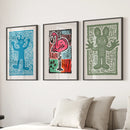 Colorful Trendy Groovy Wall Art. Poster Set Decor by Wall Art Set