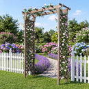 Garden Arch with Gate 85" Tall Wood for Climbing Plants by LJGDeals