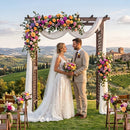 Garden Arch with Gate 85" Tall Wood for Climbing Plants by DirectDeals