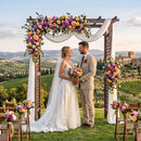 Garden Arch with Gate 85" Tall Wood for Climbing Plants by LJGDeals