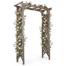 Garden Arch with Gate 85" Tall Wood for Climbing Plants by LJGDeals