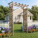 Garden Arch with Gate 85" Tall Wood for Climbing Plants by DirectDeals