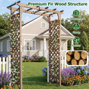 Garden Arch with Gate 85" Tall Wood for Climbing Plants by LJGDeals