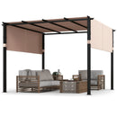 10 x 10 ft Flat Top Pergola with Retractable Canopy for Garden Pool Porch and Backyard by LJGDeals