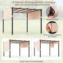 10 x 10 ft Flat Top Pergola with Retractable Canopy for Garden Pool Porch and Backyard by LJGDeals