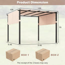 10 x 10 ft Flat Top Pergola with Retractable Canopy for Garden Pool Porch and Backyard by LJGDeals