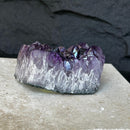 Flat amethyst, Unique raw crystal cluster