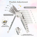 4-in-1 Foldable Baby High Chair with 7 Adjustable Heights and Free Toys Bar