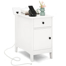 Flip Top End Table with Charging Station USB Ports Outlets and Drawer by LJGDeals