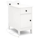 Flip Top End Table with Charging Station USB Ports Outlets and Drawer by LJGDeals