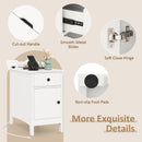 Flip Top End Table with Charging Station USB Ports Outlets and Drawer-White