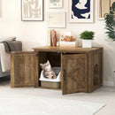 Flip Top Hidden Cat Washroom Furniture with Double Barn Doors and Removable Divider by LJGDeals