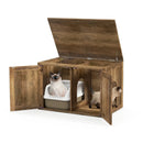 Flip Top Hidden Cat Washroom Furniture with Double Barn Doors and Removable Divider by LJGDeals