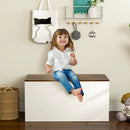 Flip-top Storage Chest with Self-hold Cover and Pneumatic Rod-White by LJGDeals