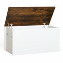 Flip-top Storage Chest with Self-hold Cover and Pneumatic Rod-White by LJGDeals