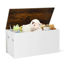 Flip-top Storage Chest with Self-hold Cover and Pneumatic Rod-White by LJGDeals