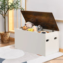 Flip-top Storage Chest with Self-hold Cover and Pneumatic Rod-White by LJGDeals