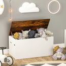 Flip-top Storage Chest with Self-hold Cover and Pneumatic Rod-White by LJGDeals