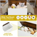 Flip-top Storage Chest with Self-hold Cover and Pneumatic Rod-White by LJGDeals