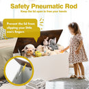 Flip-top Storage Chest with Self-hold Cover and Pneumatic Rod-White by LJGDeals