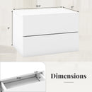 Floating Nightstand with Drawers and Storage Shelf