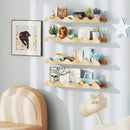 24 Inch Kids Bookshelf Set of 4 Wall-Mounted Picture Ledge Shelf-Natural by LJGDeals
